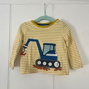 Baby Boden Long Sleeve Applique Digger Shirt